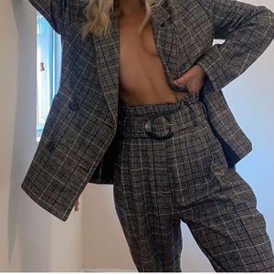 Native Youth Gray checked trouser